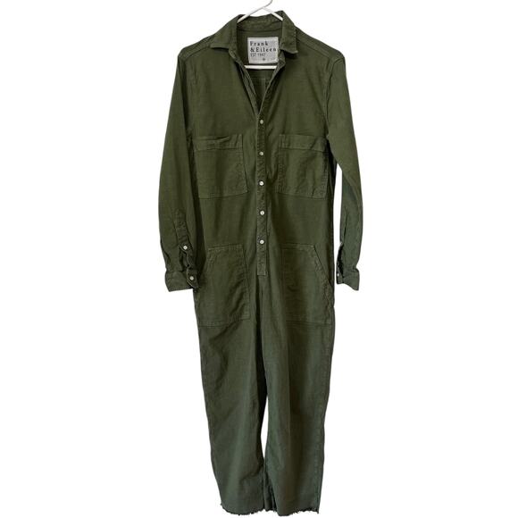 Frank and Eileen Jumpsuit NORTHERN IRELAND Green Army Playsuit Romper Size XS - Picture 2 of 7